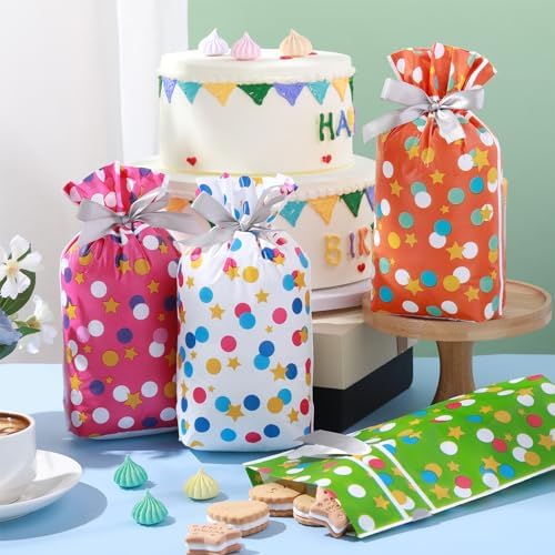 Capoda 50 Pcs Colorful Polka Dots Gift Bags
