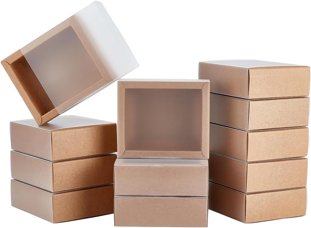 BENECREAT Kraft Gift Boxes with PVC Window