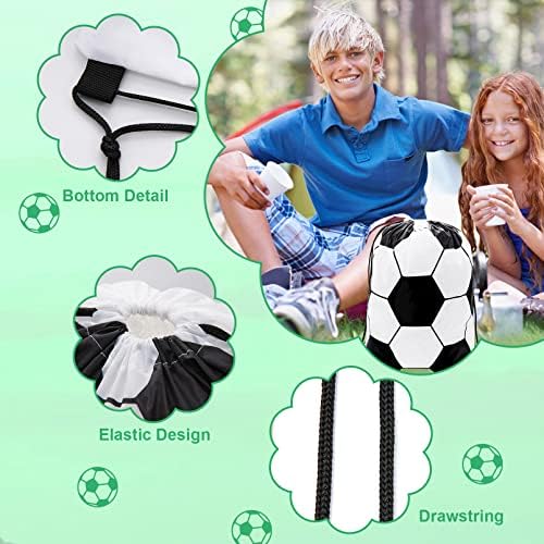 12 Pack Soccer Drawstring Bags for Gifts and Party Favs