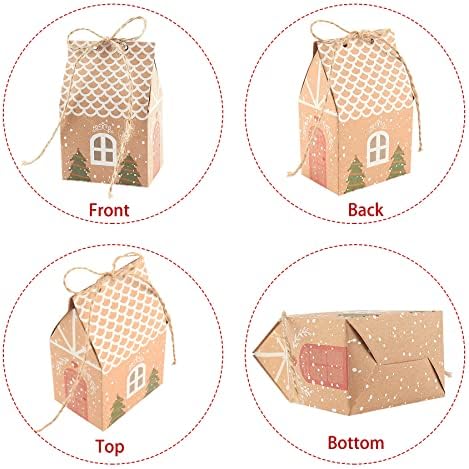 ANCIENTPWR 20 PCS Small Christmas Gingerbread Treat Boxes