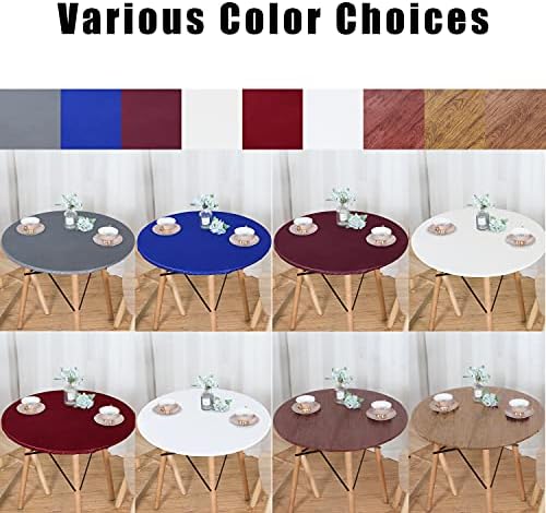Lushvida Round Waterproof Table Cover with Elastic Edges