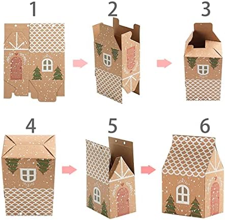 Samanter House Shape Gift Boxes with Twines 50 Pack