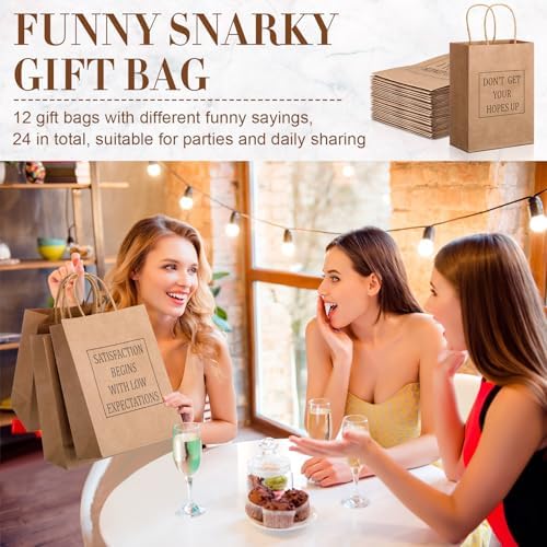 24 Pcs Funny Gag Gift Bags with Handles