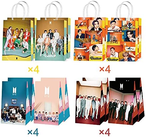 KINON 16 Pack BTS Fan Gift Bags for Parties