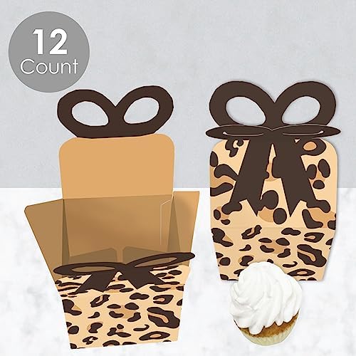 Big Dot of Happiness Leopard Print Bow Boxes Set of 12