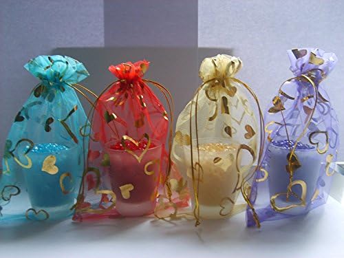 Wudygirl 100pcs Drawstring Organza Bags Lavender Love