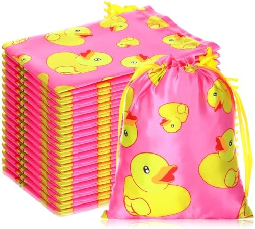 Wesnoy 24 Pcs Yellow Duck Gift Bags with Drawstring