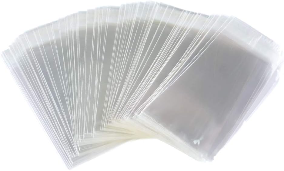 Funnyard 200 Pcs 3x5 Inch Clear Cellophane Bags with Adhesive Strip