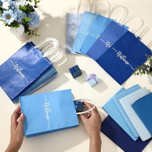 Kolldenn 50 Set Gradient Blue Welcome Gift Bags