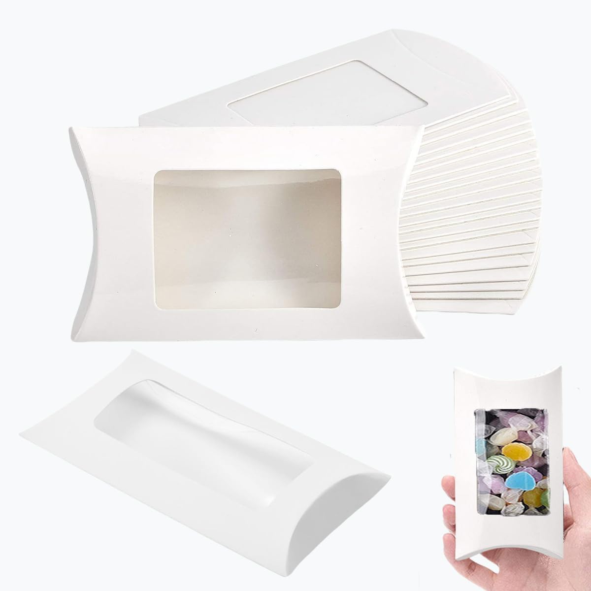 40 Pcs Pillow Gift Boxes with Clear Windows