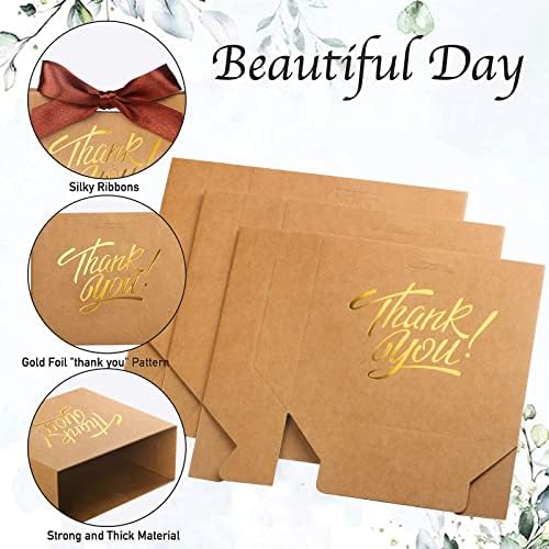 KPOSIYA Small Gift Bags 50 Pack Brown Party Favor Bags