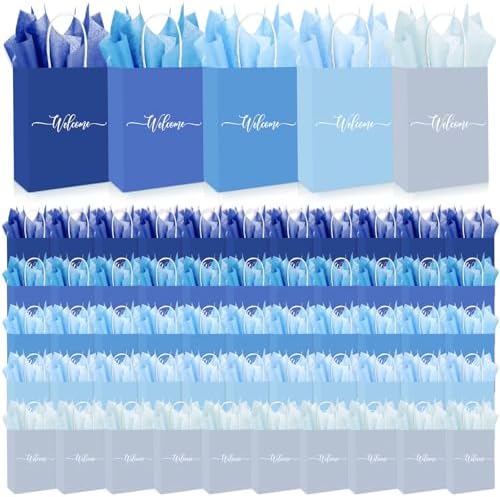 Kolldenn 50 Set Gradient Blue Welcome Gift Bags