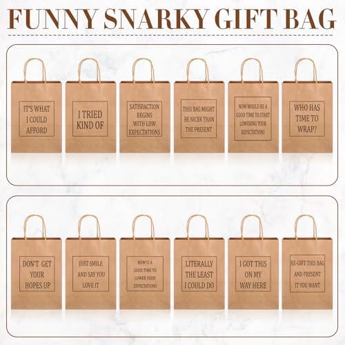 24 Pcs Funny Gag Gift Bags with Handles