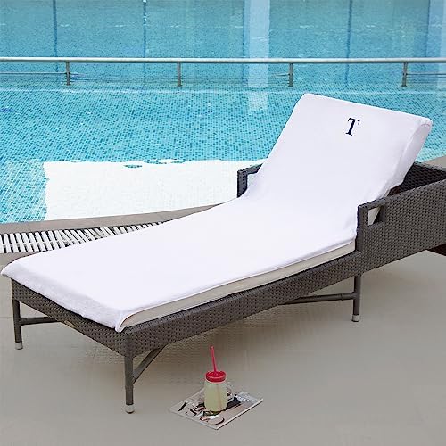 SUPERIOR 100 Cotton Chaise Lounge Cover with Monogrammed Letters