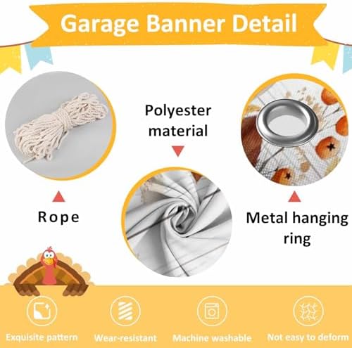 Fall Garage Door Banner with Pumpkins and Maple Leaves