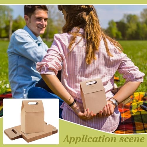 PH PandaHall 24 Pack Brown Gift Boxes with Handles