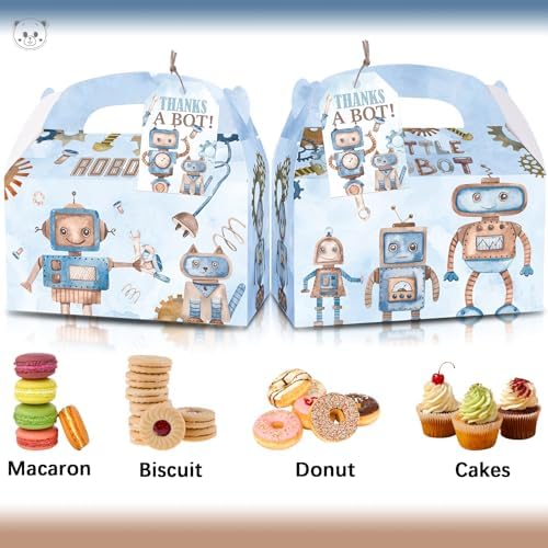 Karaqy Robot Party Favor Boxes 12 Pcs