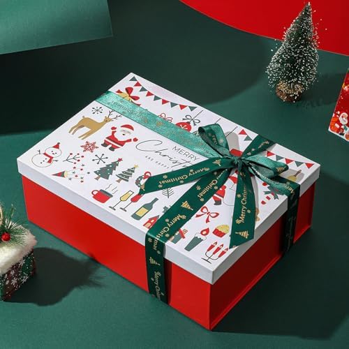 White Christmas Gift Boxes with Lids Pack of 1