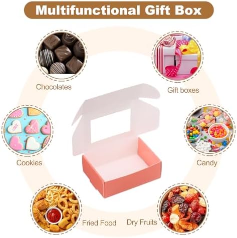 Uxcell 30Pcs Mini Kraft Soap Boxes with Clear Window Pink
