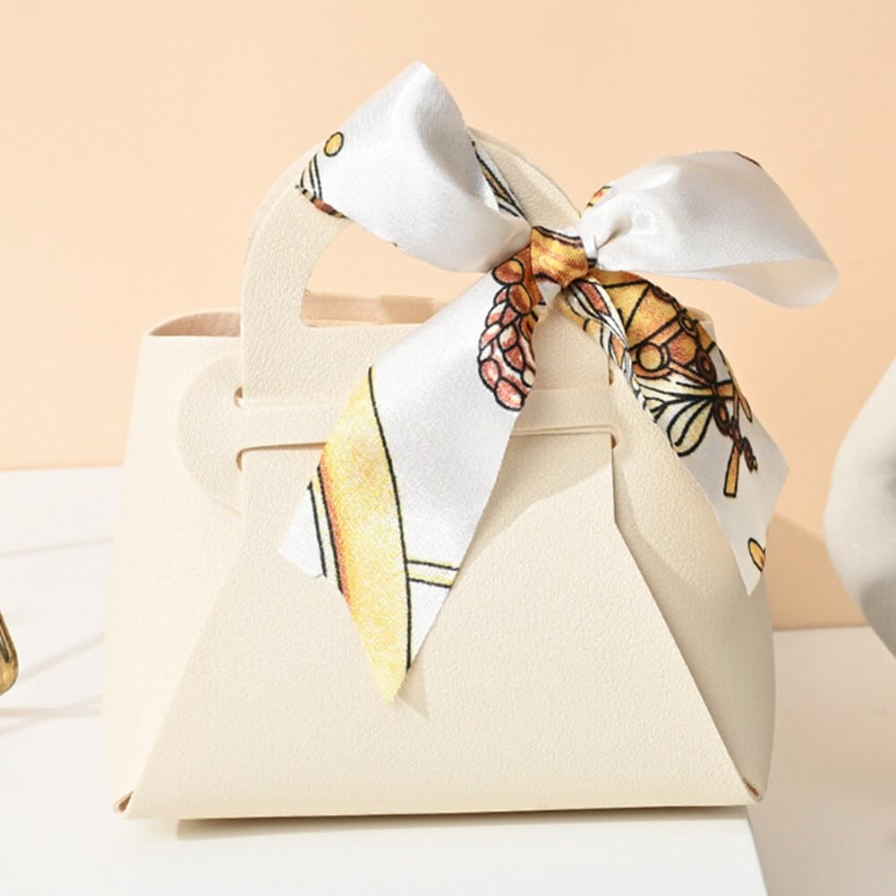 ikasus Creative Leather Candy Gift Bags with Handle 12 Pack