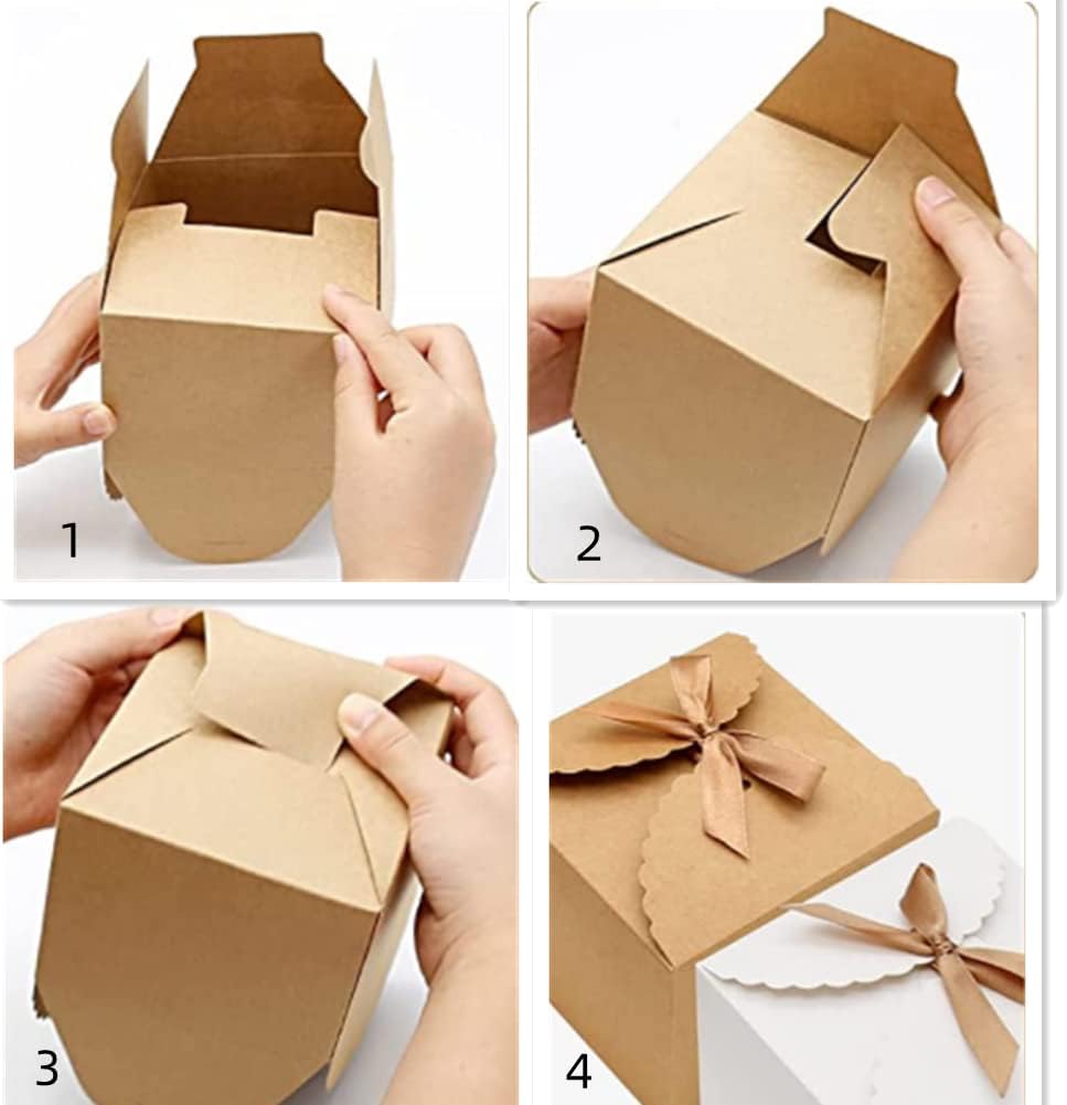 KUPOO Brown Gift Boxes 20PCS Small Kraft Gift Box with Lid