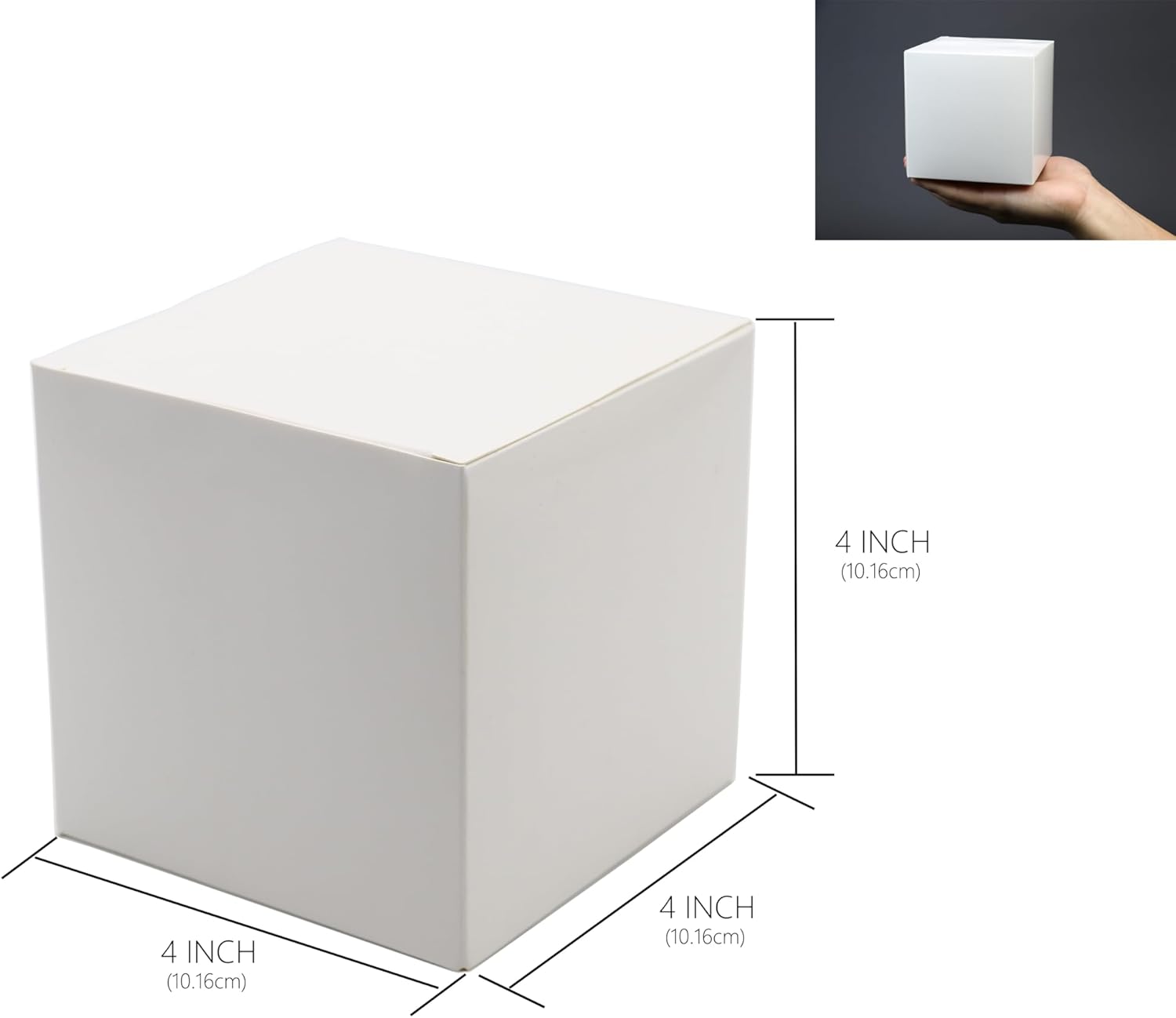 Oletx 25 Pcs White Gift Boxes 4x4x4 Inch with Lids