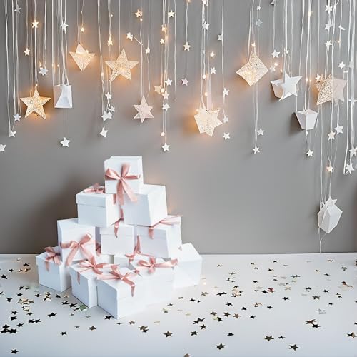6x6x6 White Gift Boxes with Lids 12 Pcs