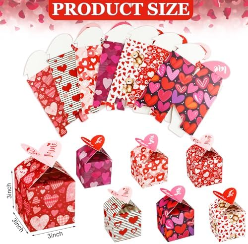 28 Pack Valentine Gift Boxes with Bear Favors