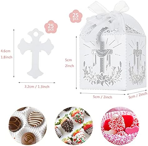 LEMESO Laser Cut Favor Boxes White 2x2x2 Inch Set