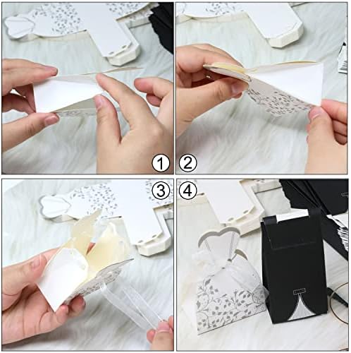 Honbay 60PCS Small Wedding Candy Boxes with Ribbon