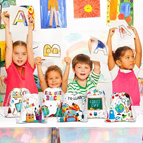 Woanger 16 Pcs Drawstring School Bags with Pattern