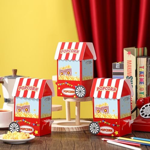 Trandraft 24 Pcs Circus Popcorn Boxes