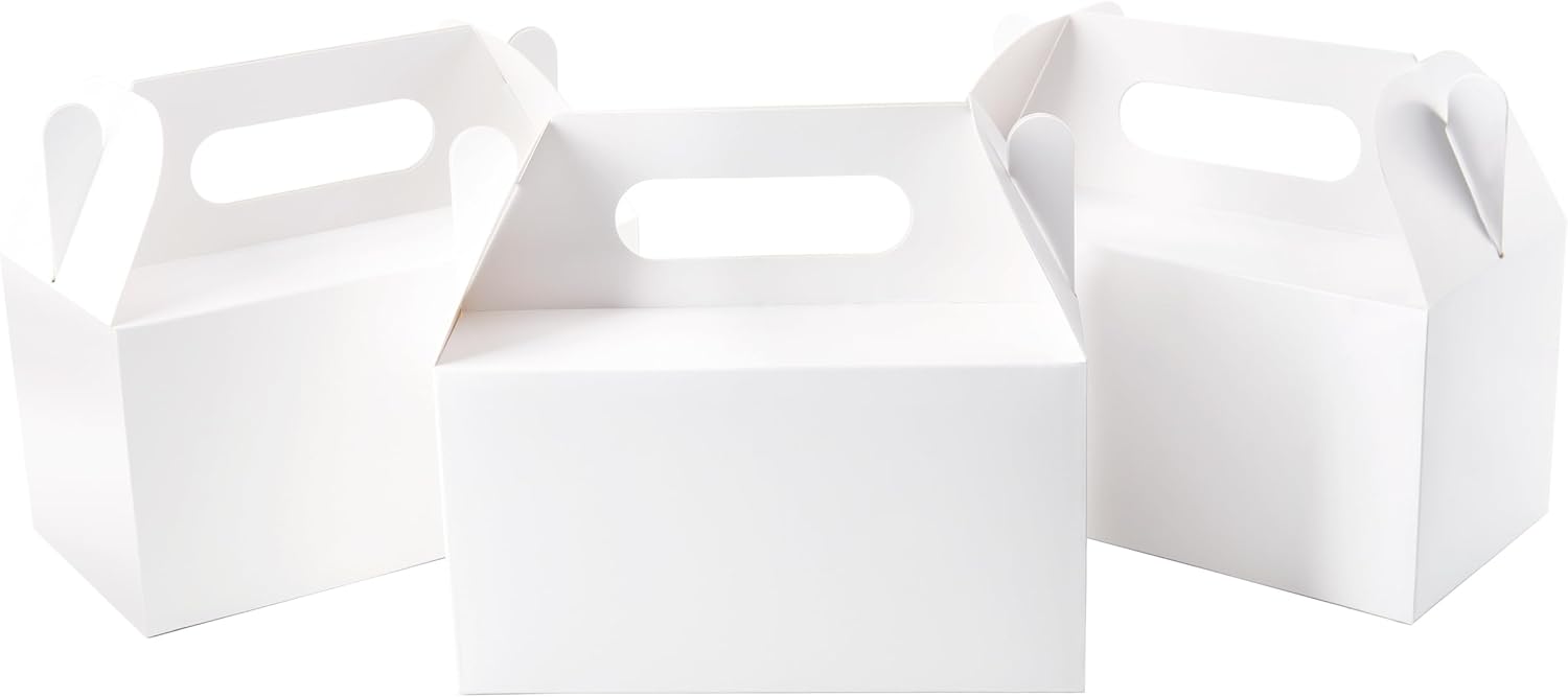 LOKQING White Treat Boxes for Parties 25 Pack