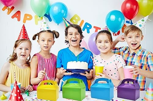 White Gable Treat Boxes for Kids Birthday Party Favors