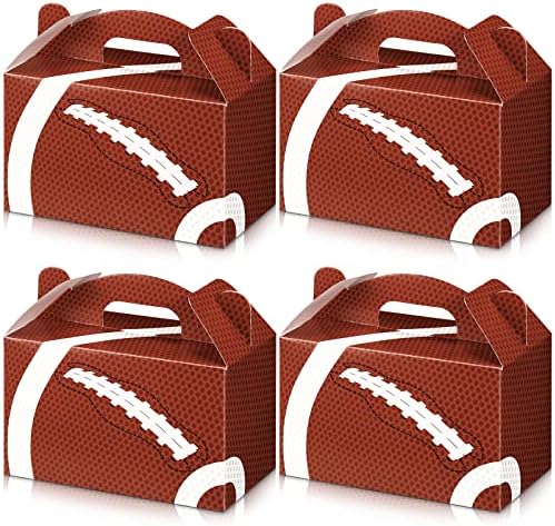 24 Pcs Football Party Treat Boxes with Handle
