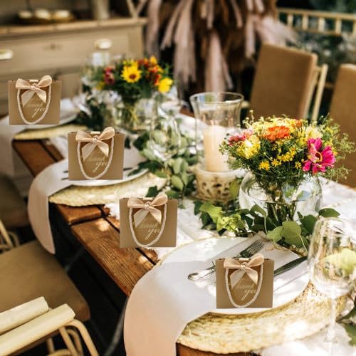 100 Pack Mini Brown Gift Bags with Handles for Party Favors