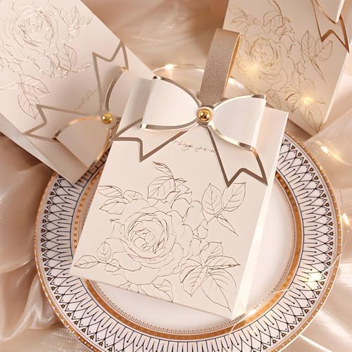 QRZLP 10PCS Candy Boxes with Floral Decor