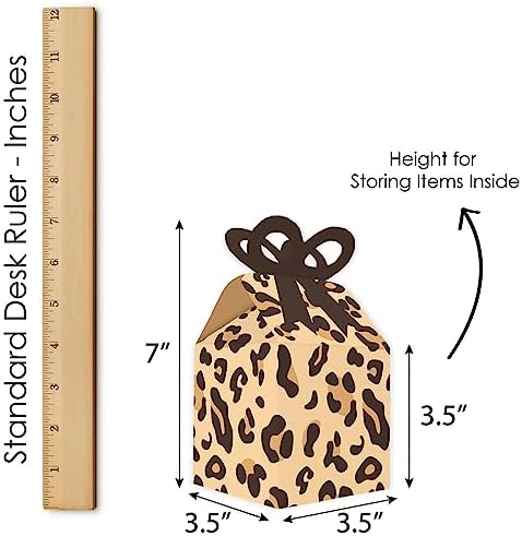 Big Dot of Happiness Leopard Print Bow Boxes Set of 12