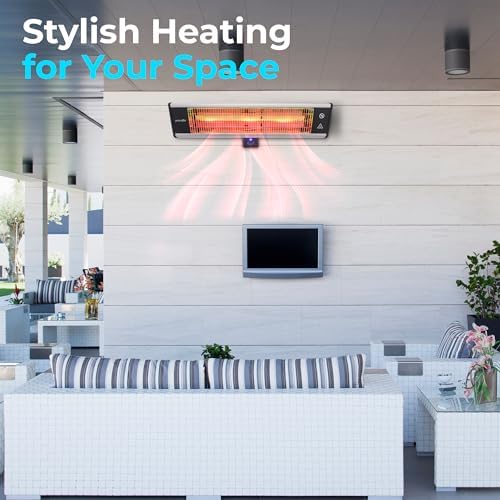 SereneLife Infrared Wall Mount Heater with Remote Control 1500W