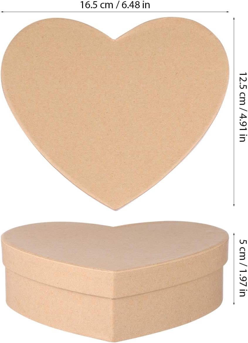 Ipetboom Heart Kraft Paper Box with Lids 65x49x2 Inch