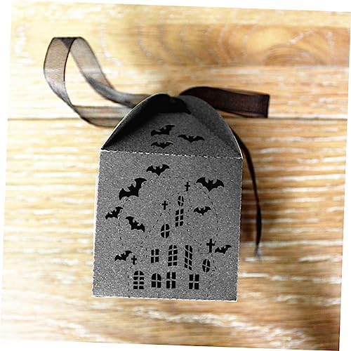 FOMIYES 50Pcs Black Bat Hollowed Gift Boxes for Weddings and Halloween