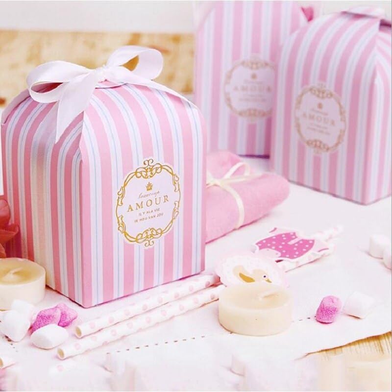 MODADA 8x8x8cm Candy Box Gift Bags 50pcs Gray Set