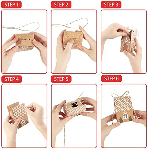 ANCIENTPWR 20 PCS Small Christmas Gingerbread Treat Boxes