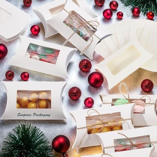 40 Pcs Pillow Gift Boxes with Clear Windows