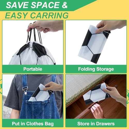 12 Pack Soccer Drawstring Bags for Parties and Gifts