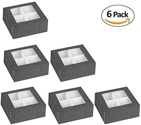 Hammont Window Box with 4 Sections - 6 Pack - Black