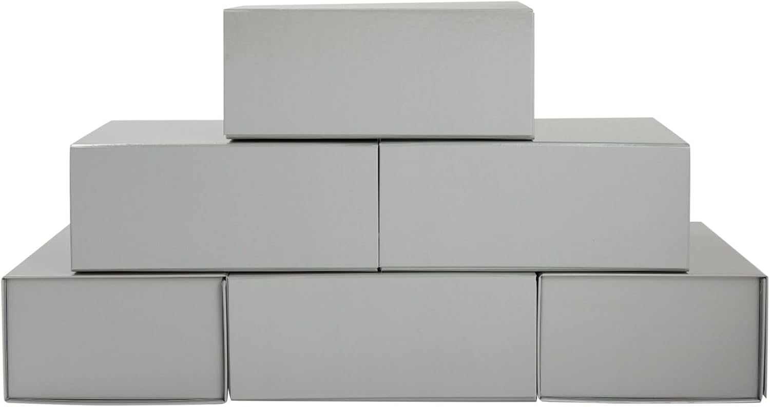 Stockroom Plus 6 Pack Magnetic Gift Boxes Gray