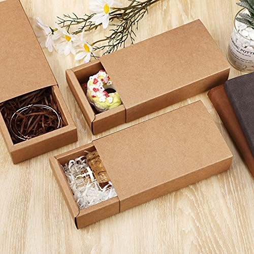 Zonon 30PCS Kraft Paper Drawer Boxes for Gifts