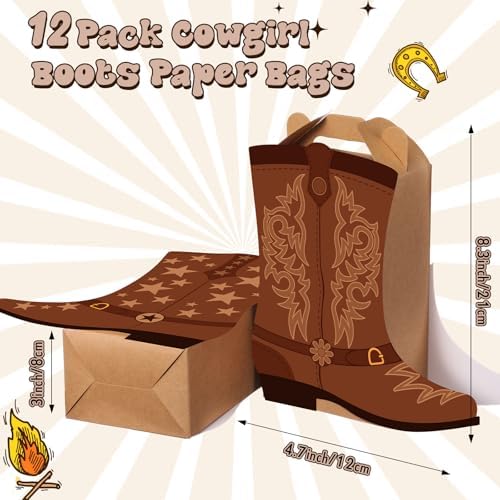 Mooliwe 12 Pcs Western Boots Party Favors Gift Boxes