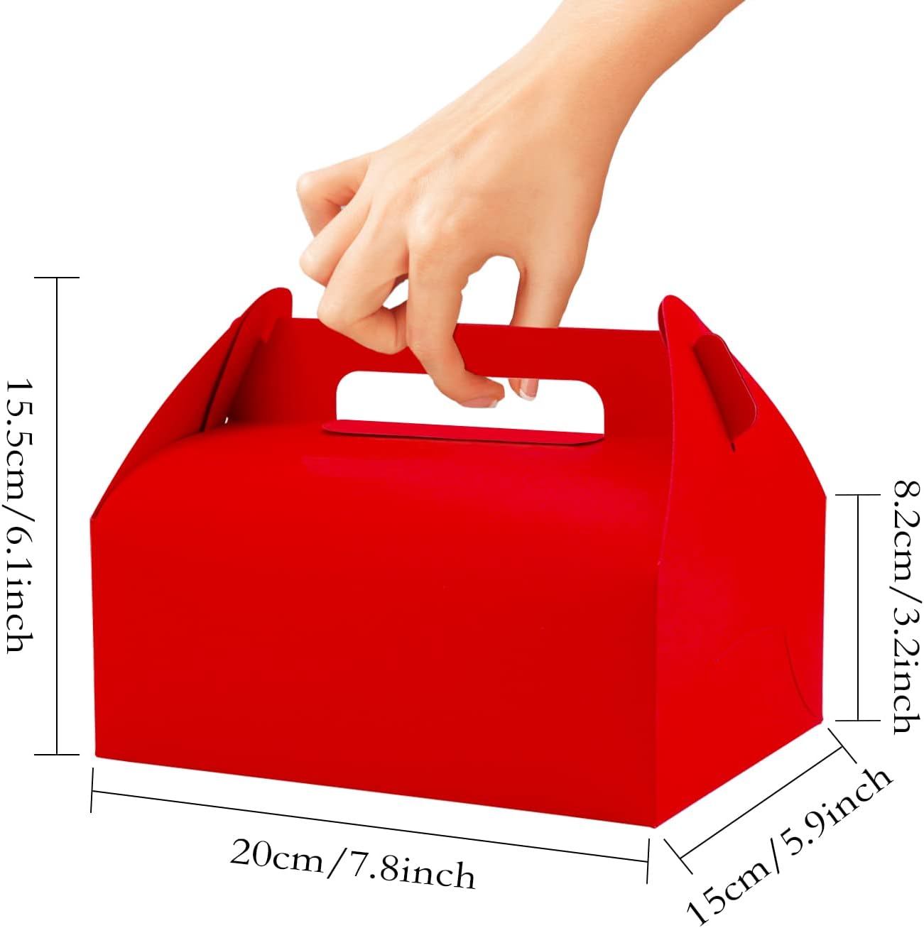 Lainrrew 30 Pcs Gable Candy Treat Boxes Red